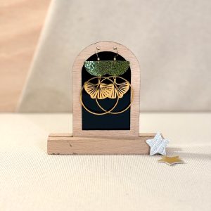 Boucles d'Oreilles en Cuir - Ginkgo