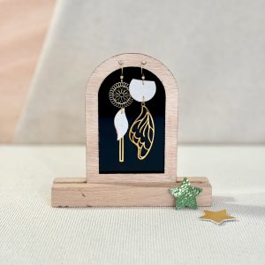 Boucles d'Oreilles en Cuir - Ange