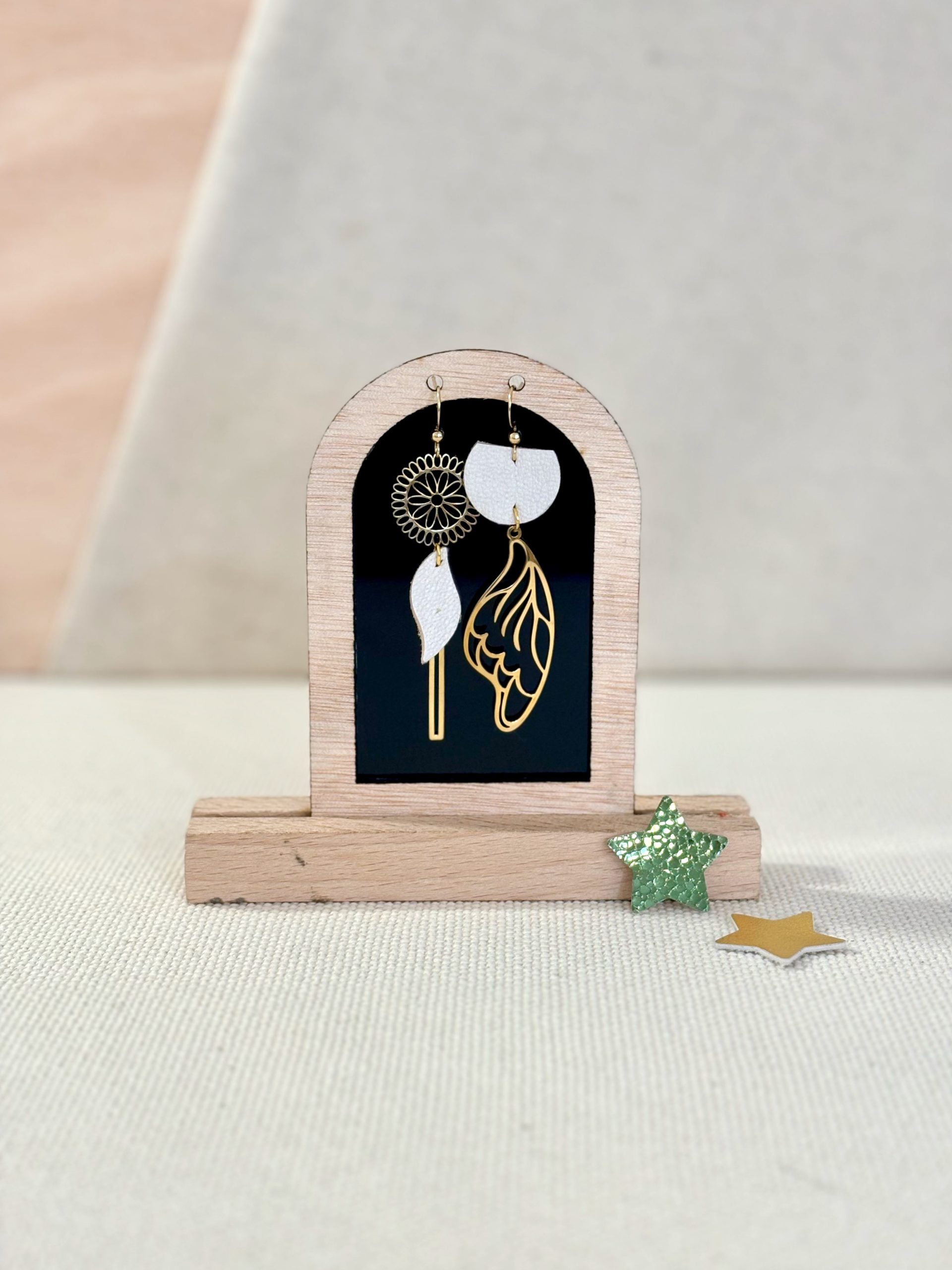 Boucles d'Oreilles en Cuir - Ange