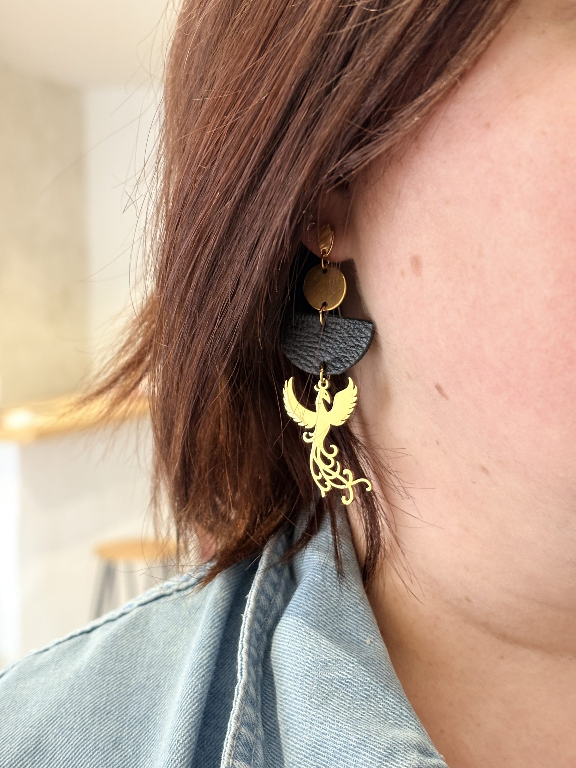 Boucles d'Oreilles en Cuir - Renaissance – Image 2