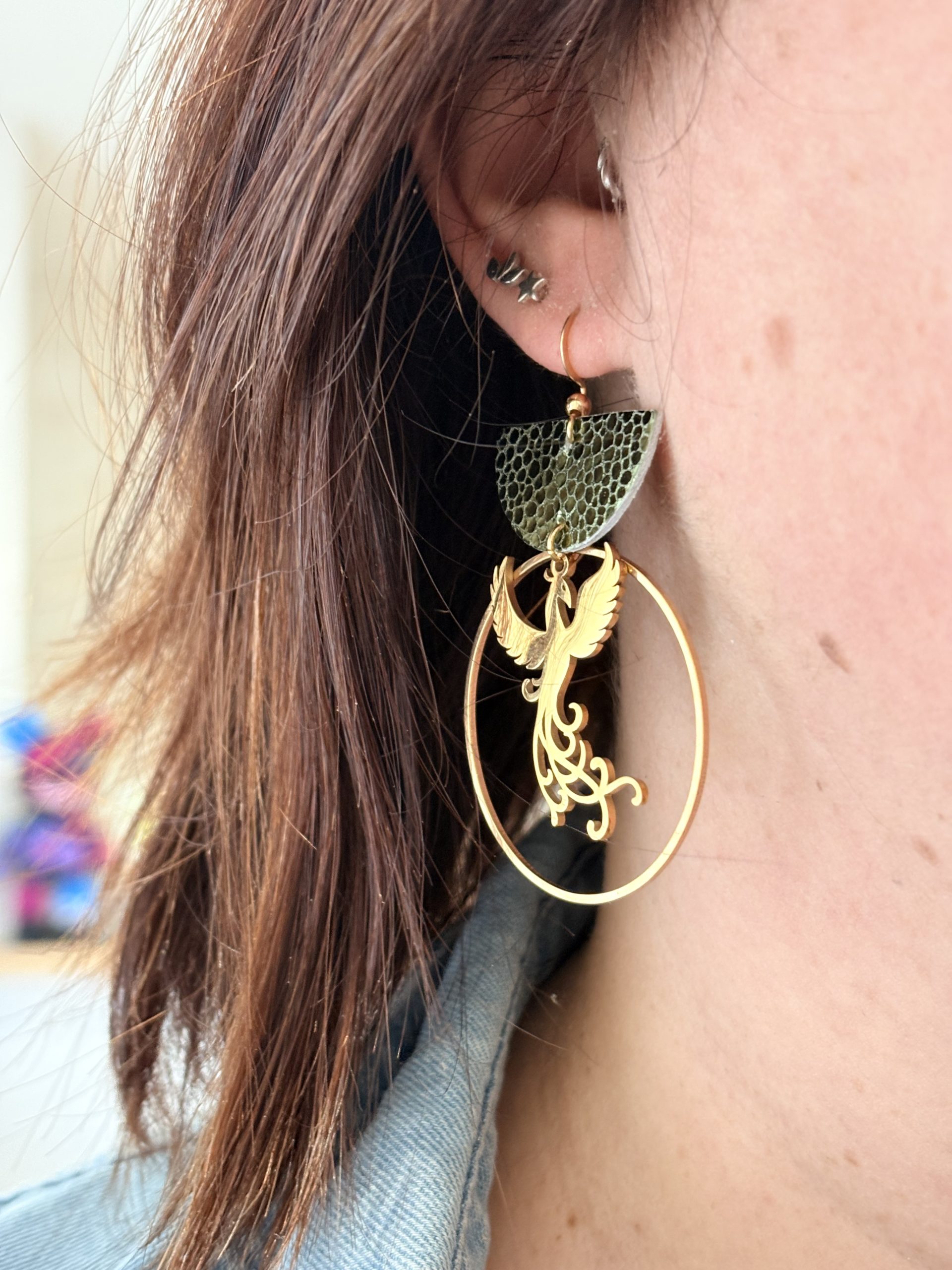 Boucles d'Oreilles en Cuir - Embrasement – Image 2